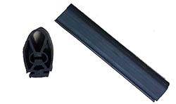 A cross section of a pressure sensative safety edge