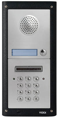 A picture of a videx 400 series combinded intercom and keypad unit