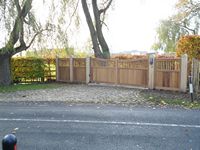A Derby gate without mullions and with some fencing panels